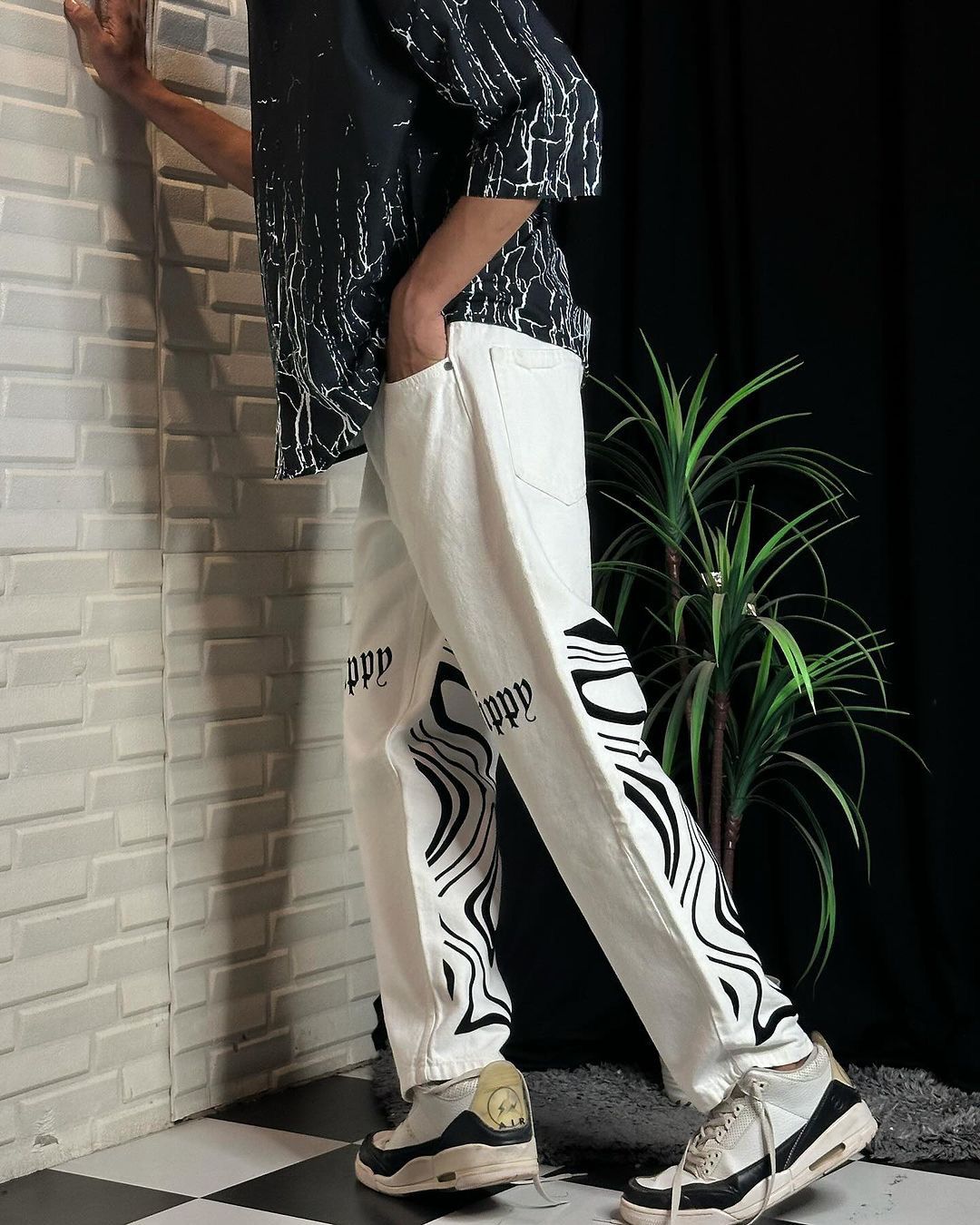 Drippy Trippy White Jeans